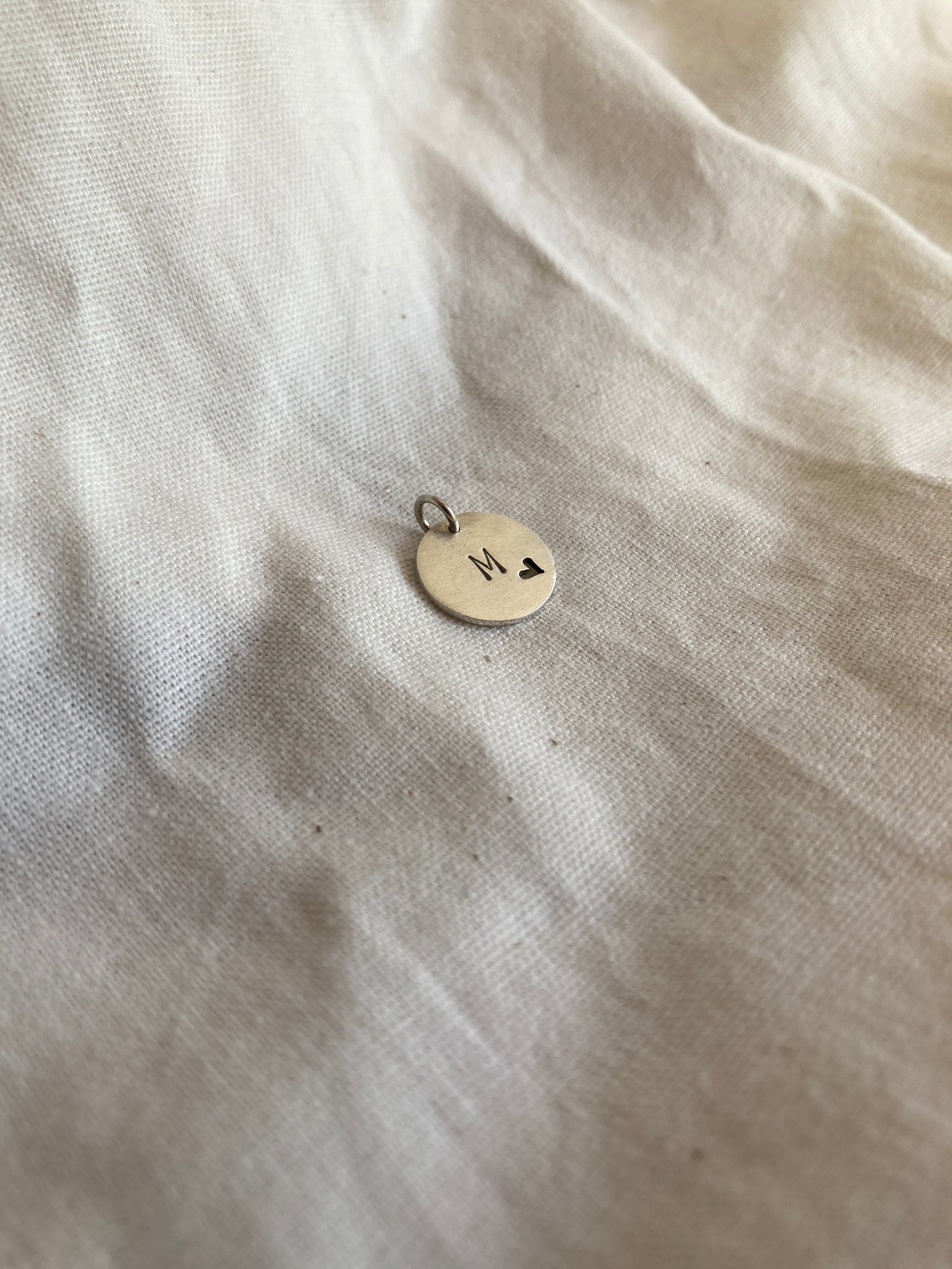 Sterling Silver 13mm Bauble Disc Charm Only