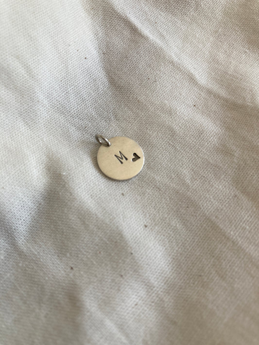 Sterling Silver 13mm Bauble Disc Charm Only