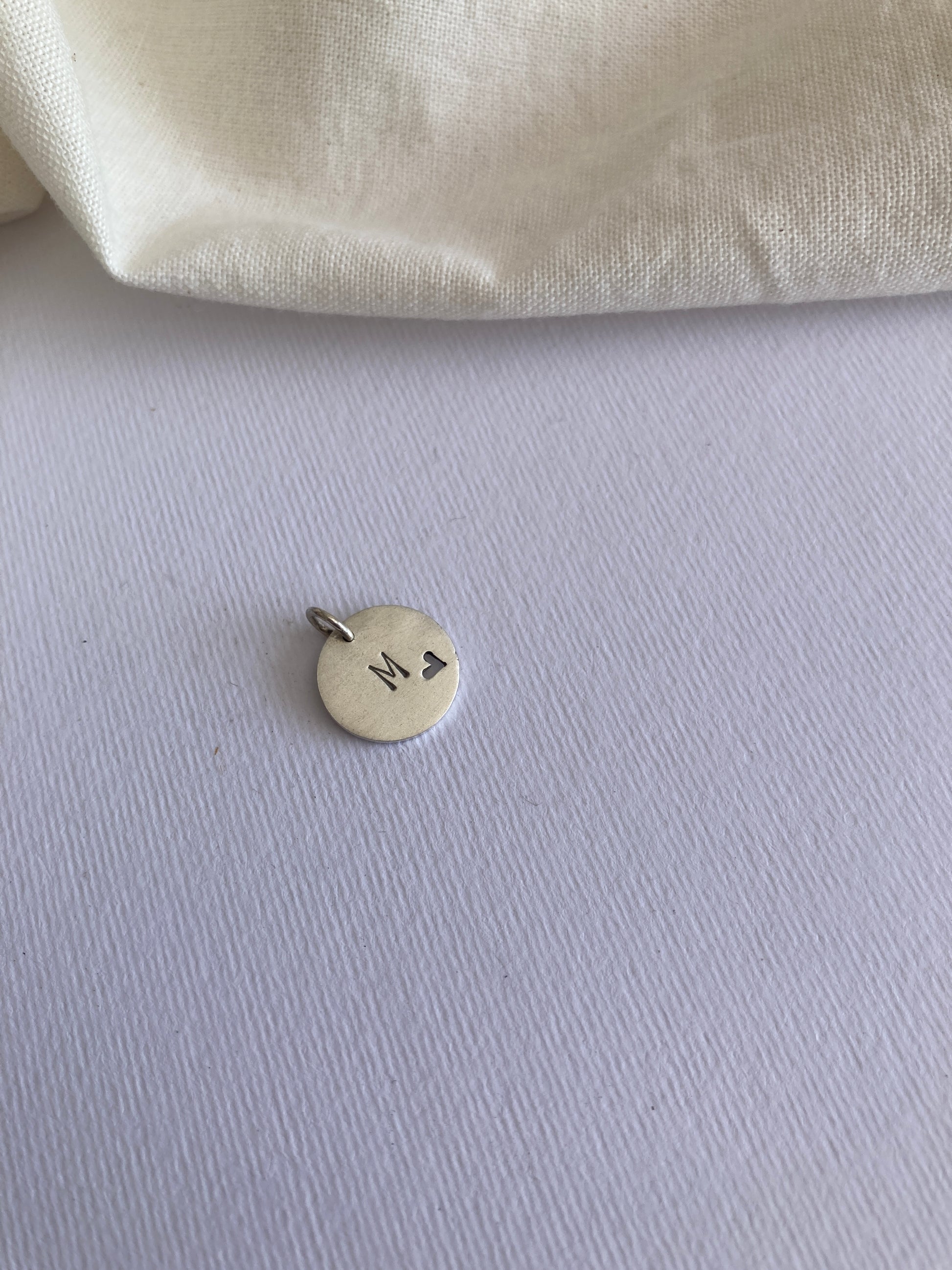 Sterling Silver 13mm Bauble Disc Charm Only