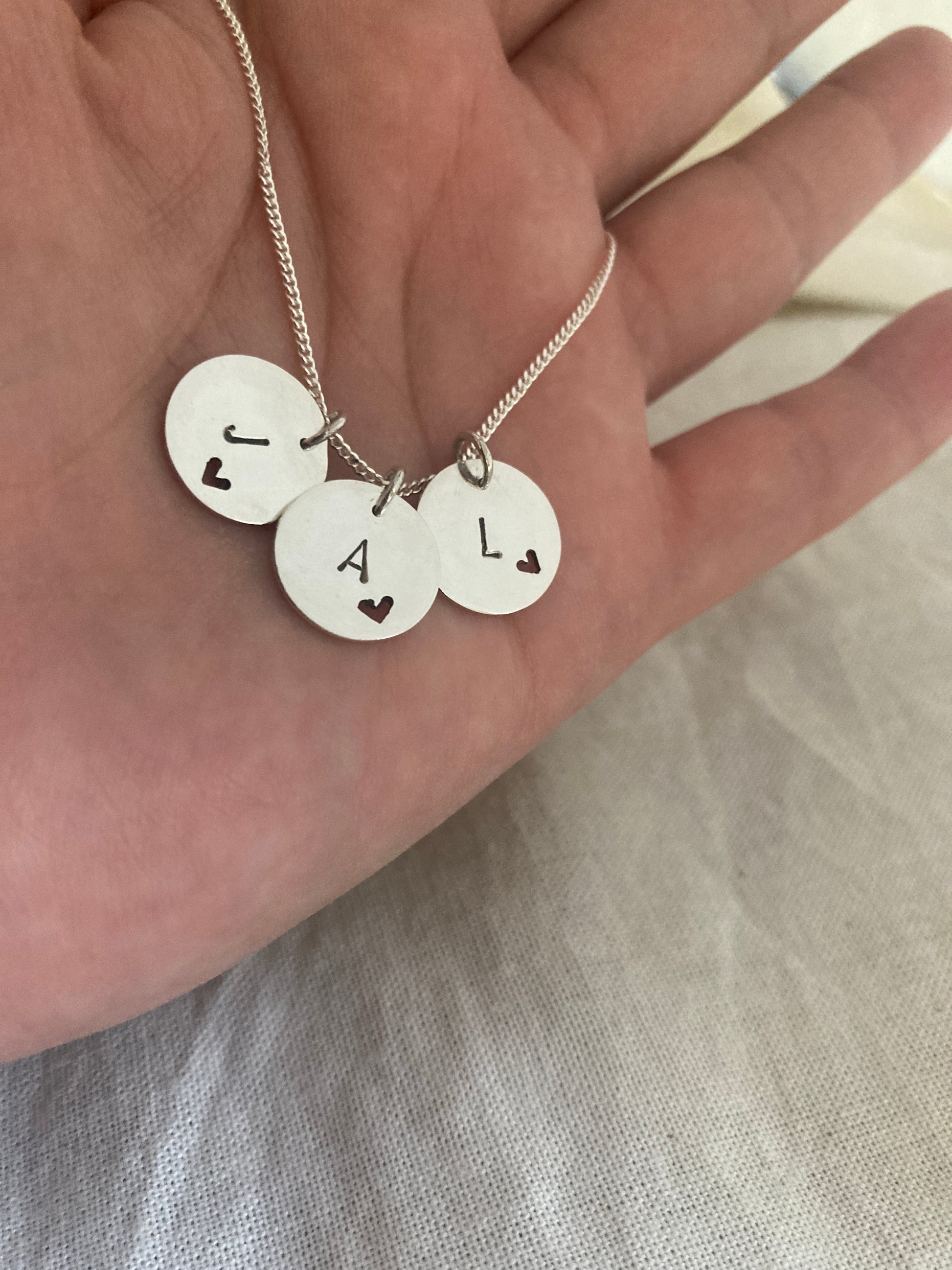 Sterling Silver 13mm Bauble Disc Pendant with two additional Bauble Pendants