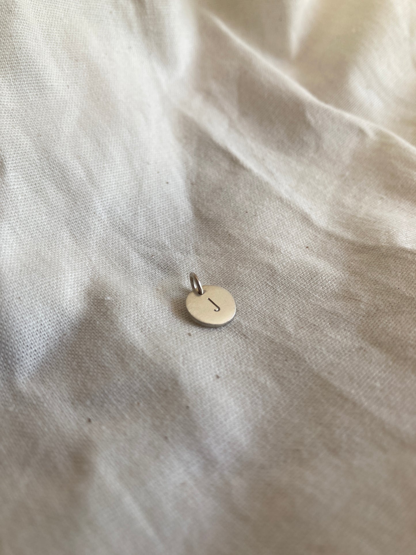 Sterling Silver 9mm Initial Disc Charm Only