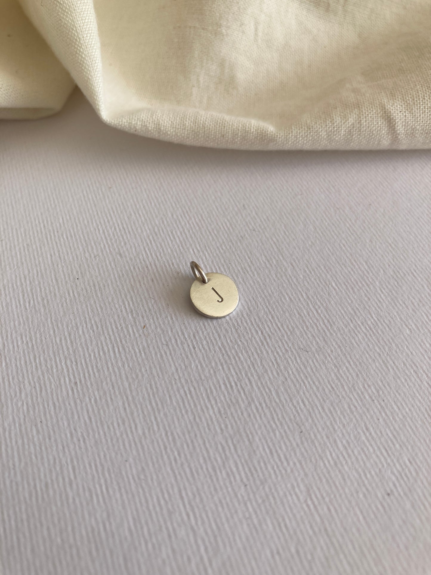 Sterling Silver 9mm Initial Disc Charm Only