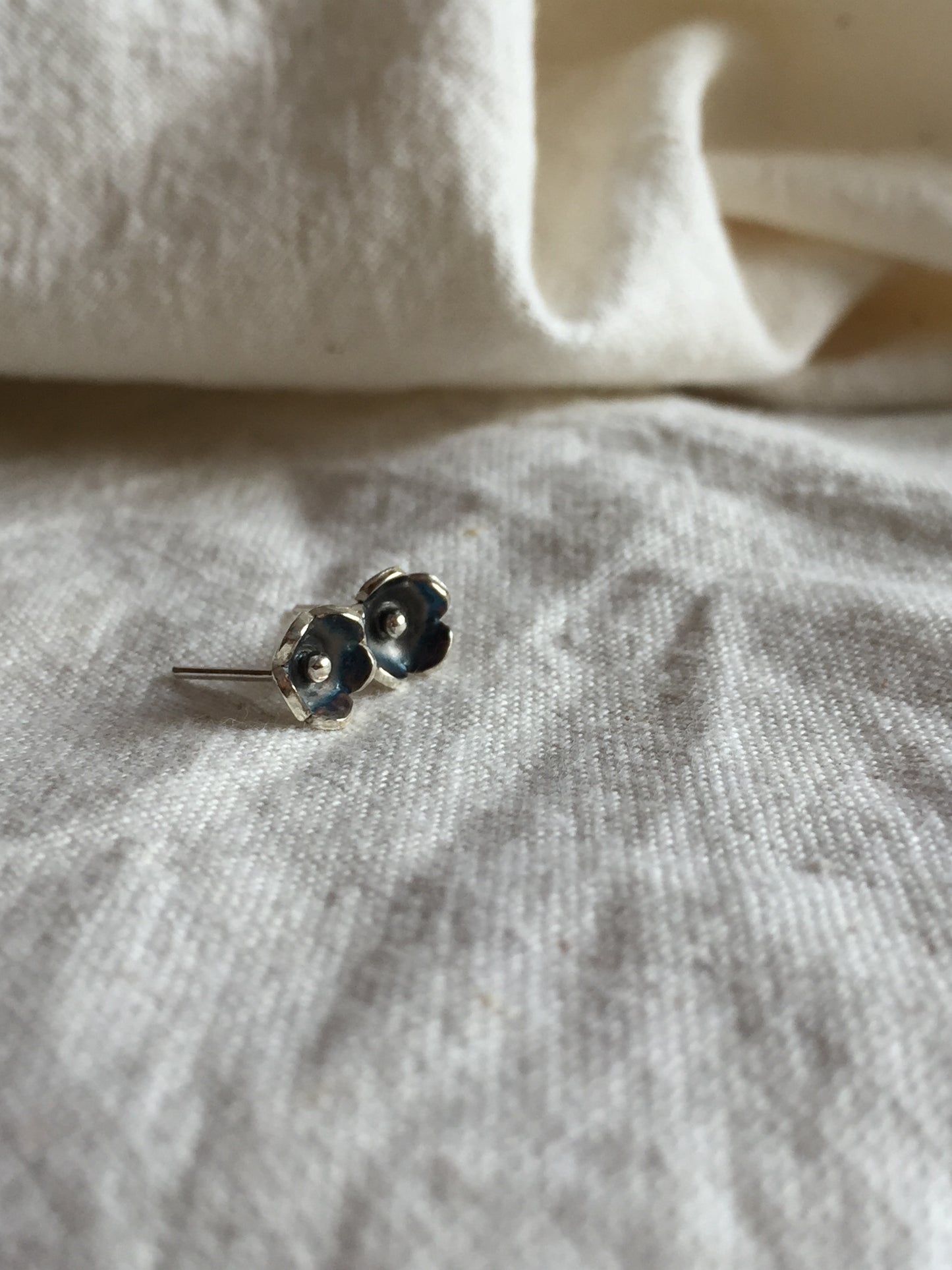 Sterling Silver Anemone Flower Earrings