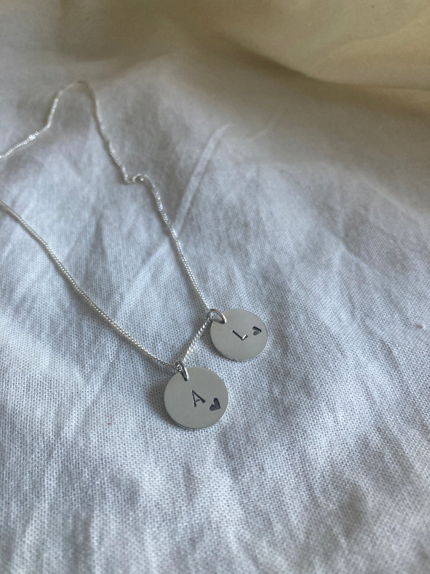 Sterling Silver 13mm Bauble Disc Pendant with one additional Bauble Disc Charm