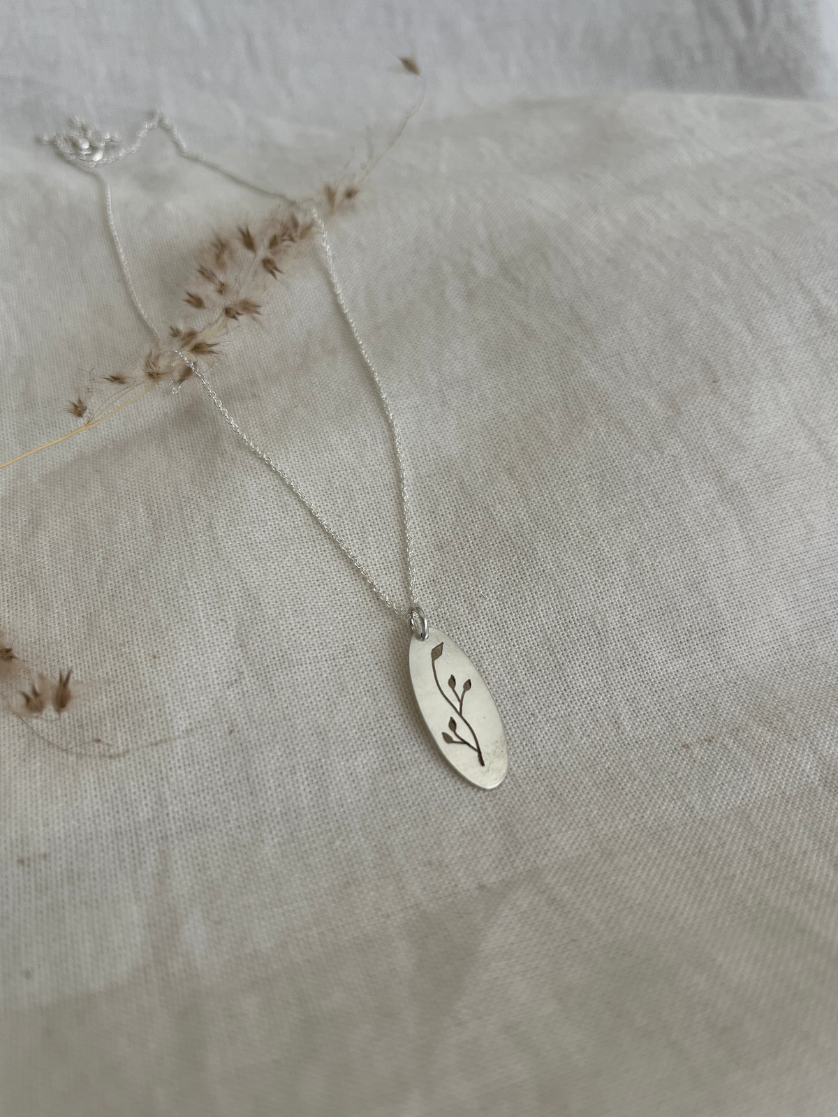 Botanical Skinny Oval Pendant