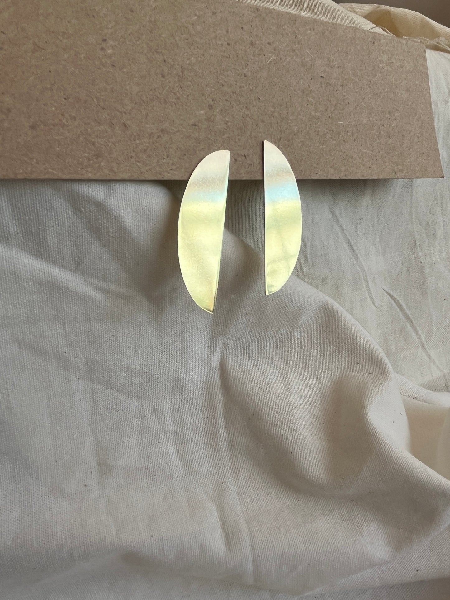 Brass Half Oval Earrings