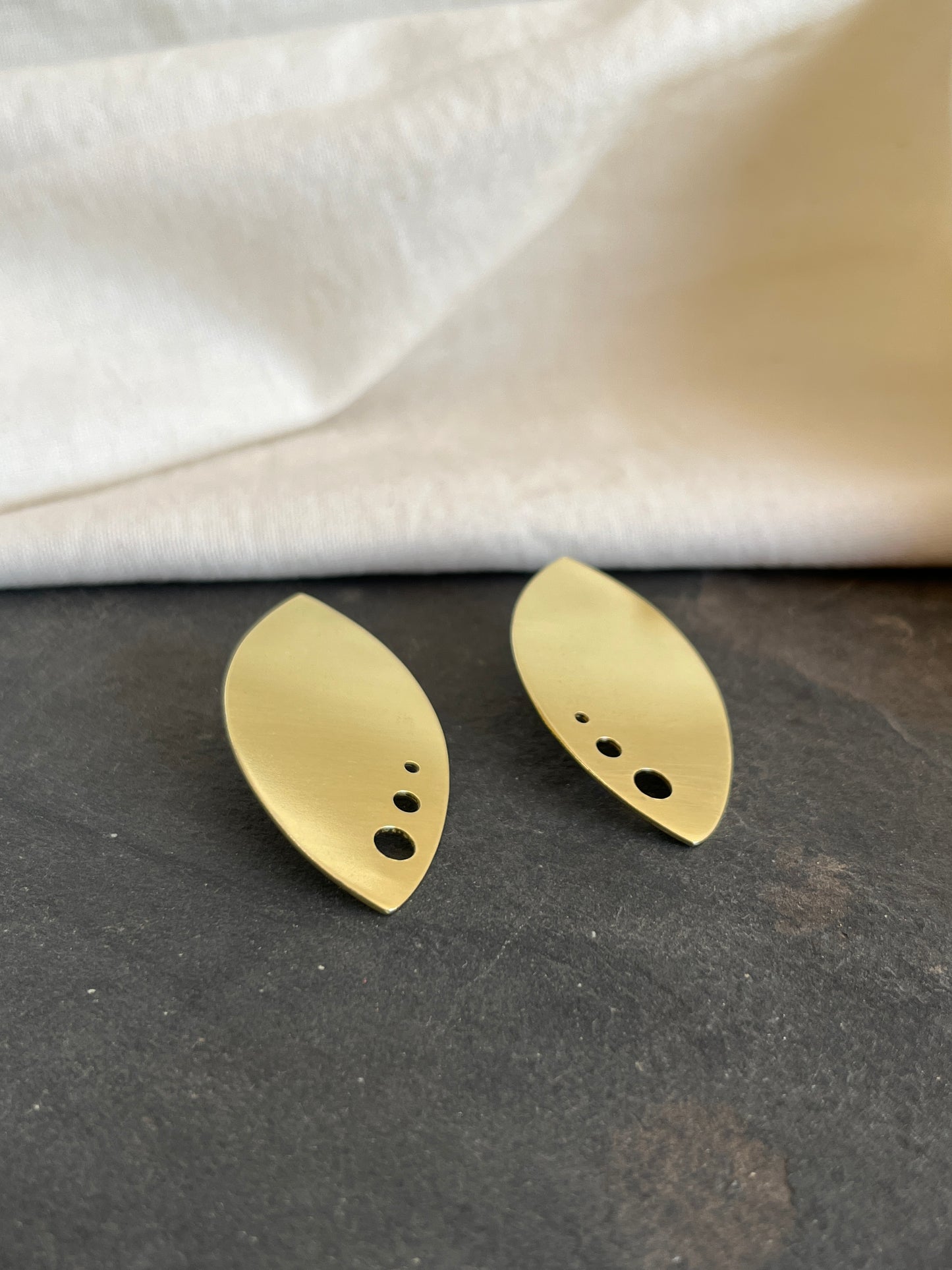 Brass Shield Earrings