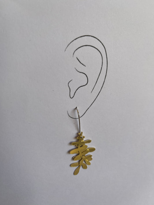 Brass Leafy Earrings