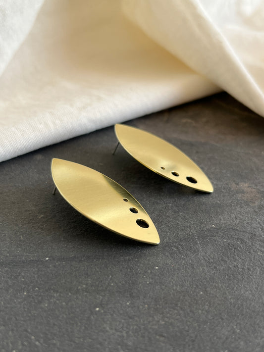 Brass Shield Earrings