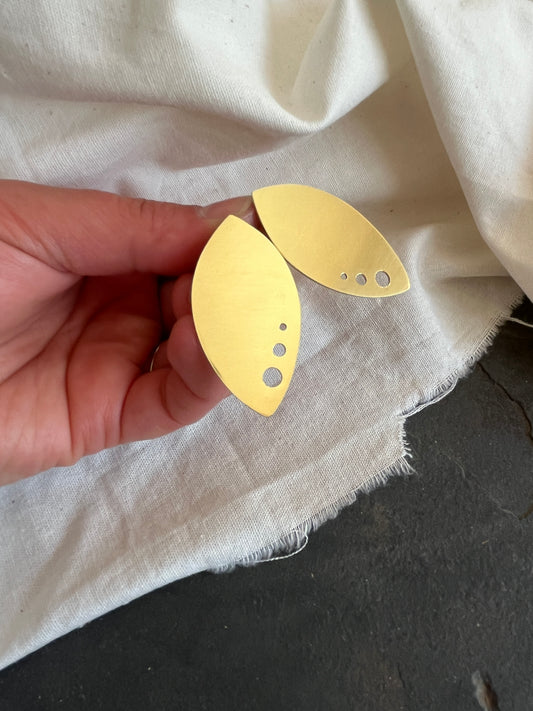 Brass Shield Earrings