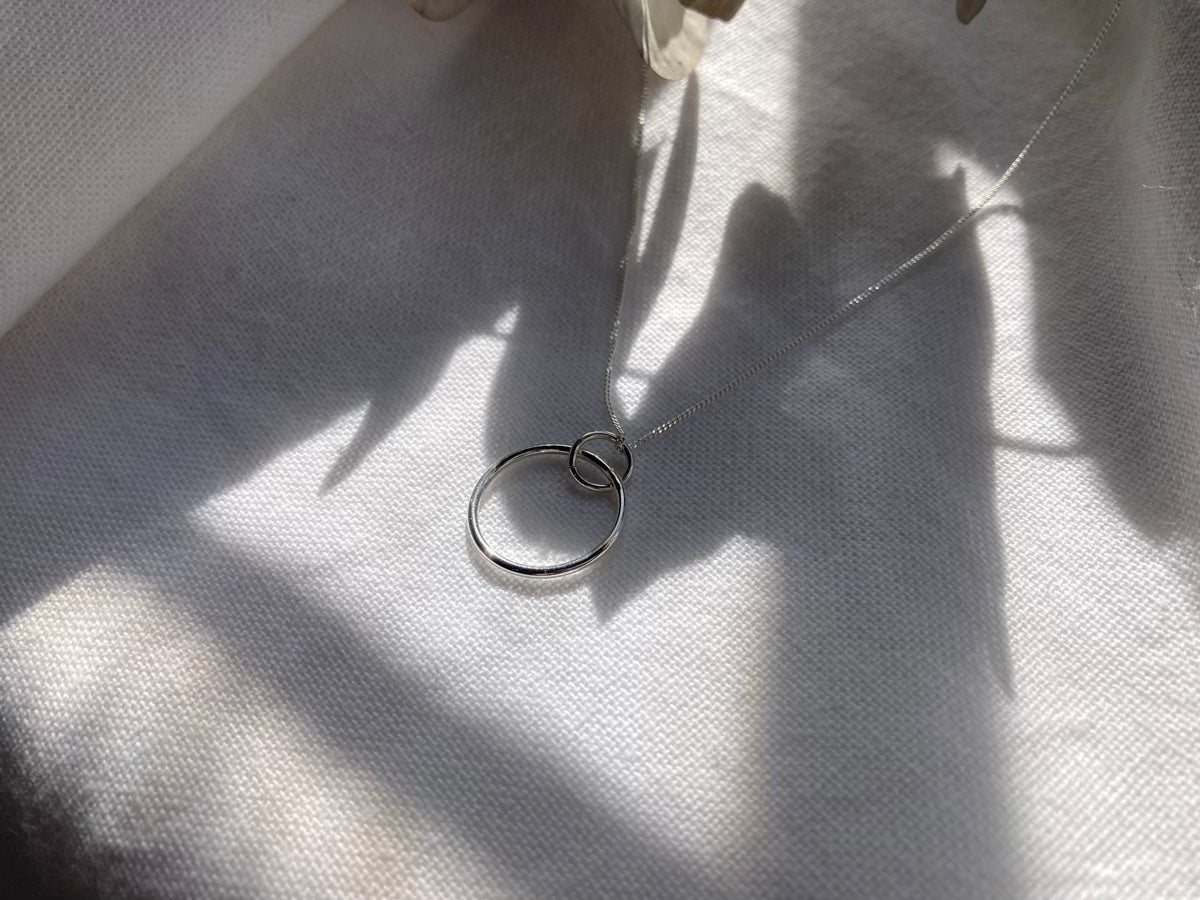 Sterling Silver Charm Holder Circle Pendant to add on Charms