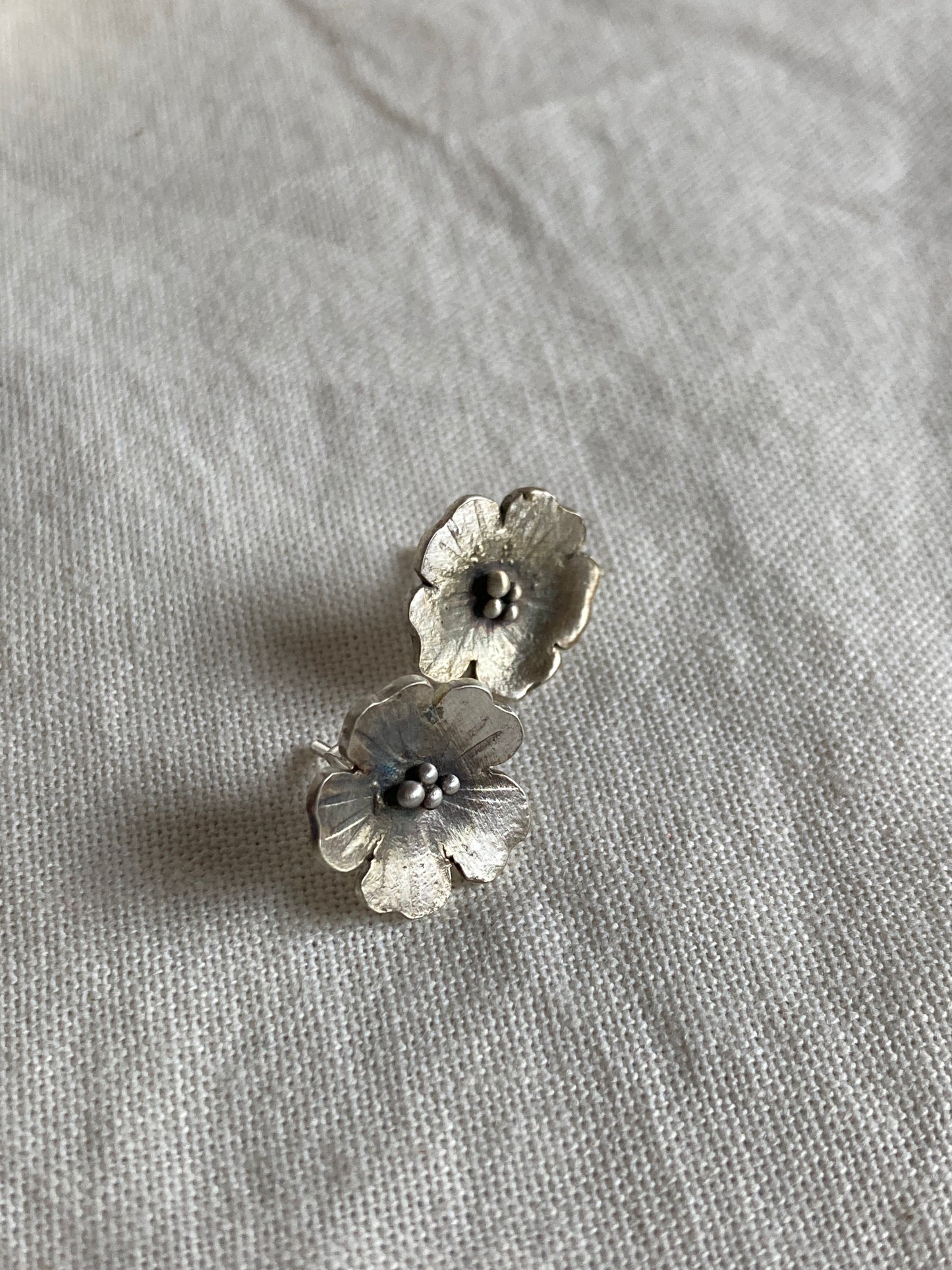 Sterling Silver Flower Stud Earrings inspired by the Cosmos Flower
