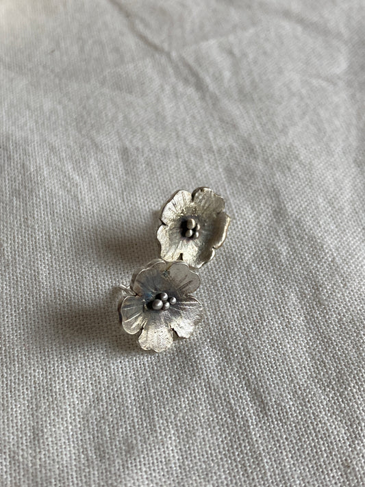 Sterling Silver Flower Stud Earrings inspired by the Cosmos Flower