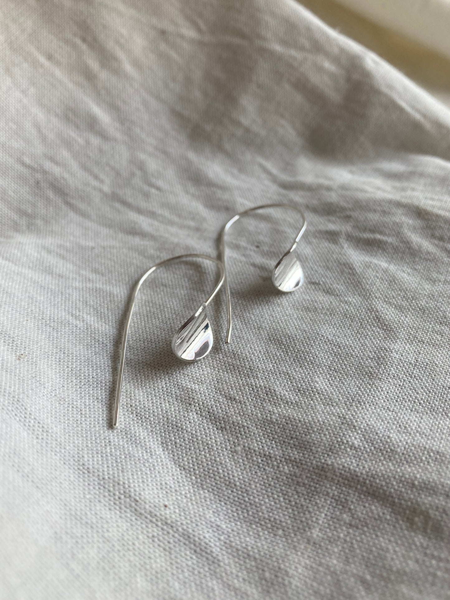 Sterling Silver Curved Circle Hook Earrings