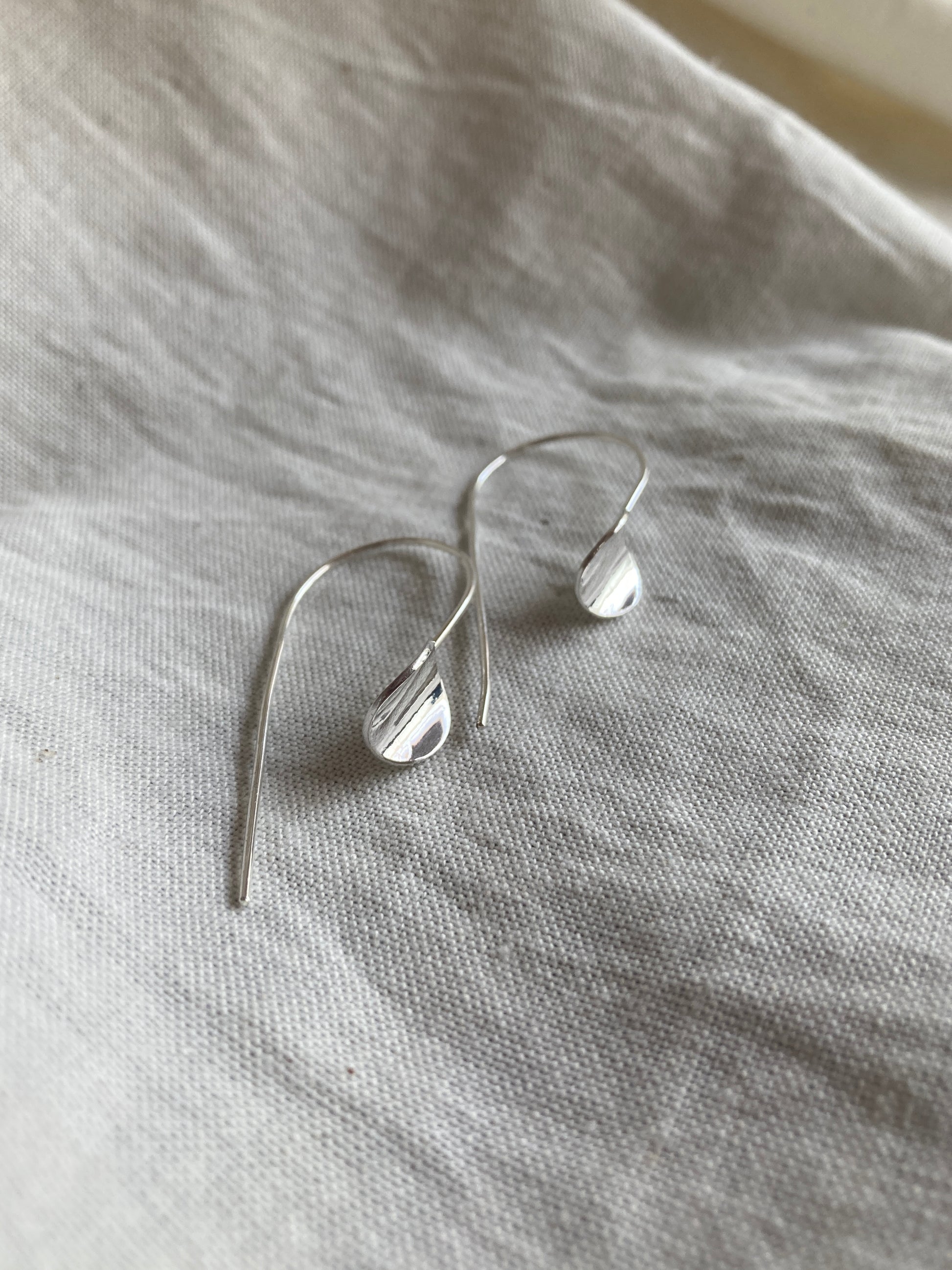 Sterling Silver Curved Circle Hook Earrings