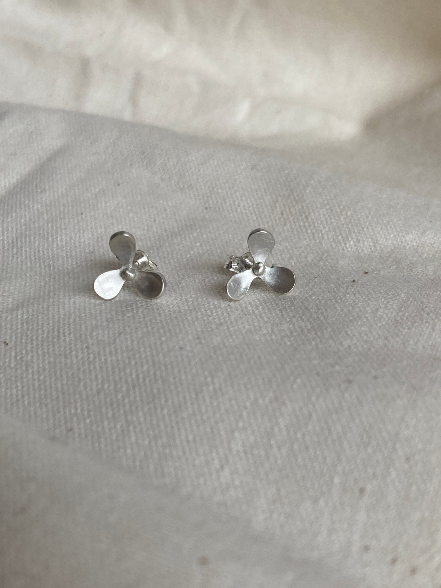 Sterling Silver 3 petal Flower Earrings