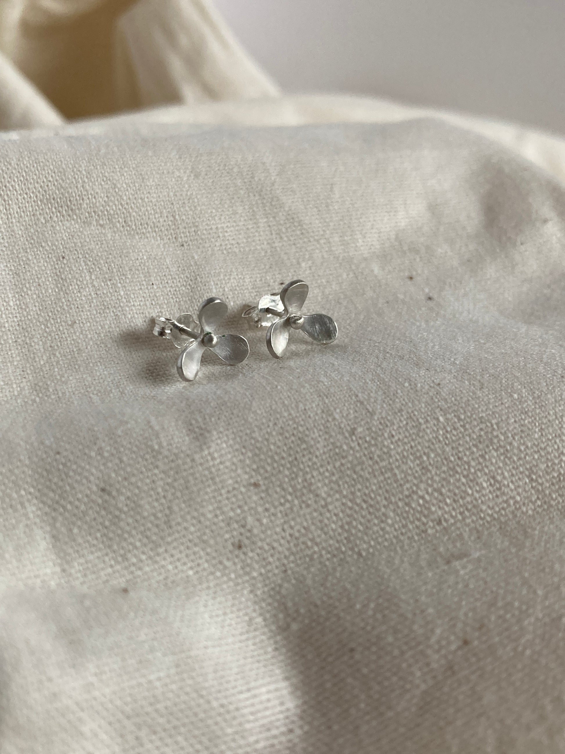 Sterling Silver 3 petal Flower Earrings