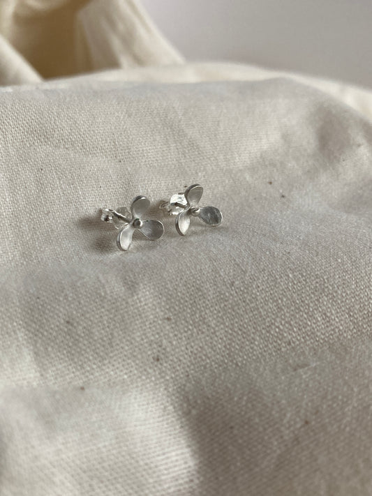 Sterling Silver 3 petal Flower Earrings