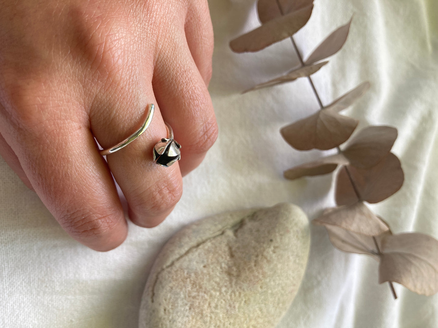 Sterling Silver One of a Kind Flower Wrap Ring