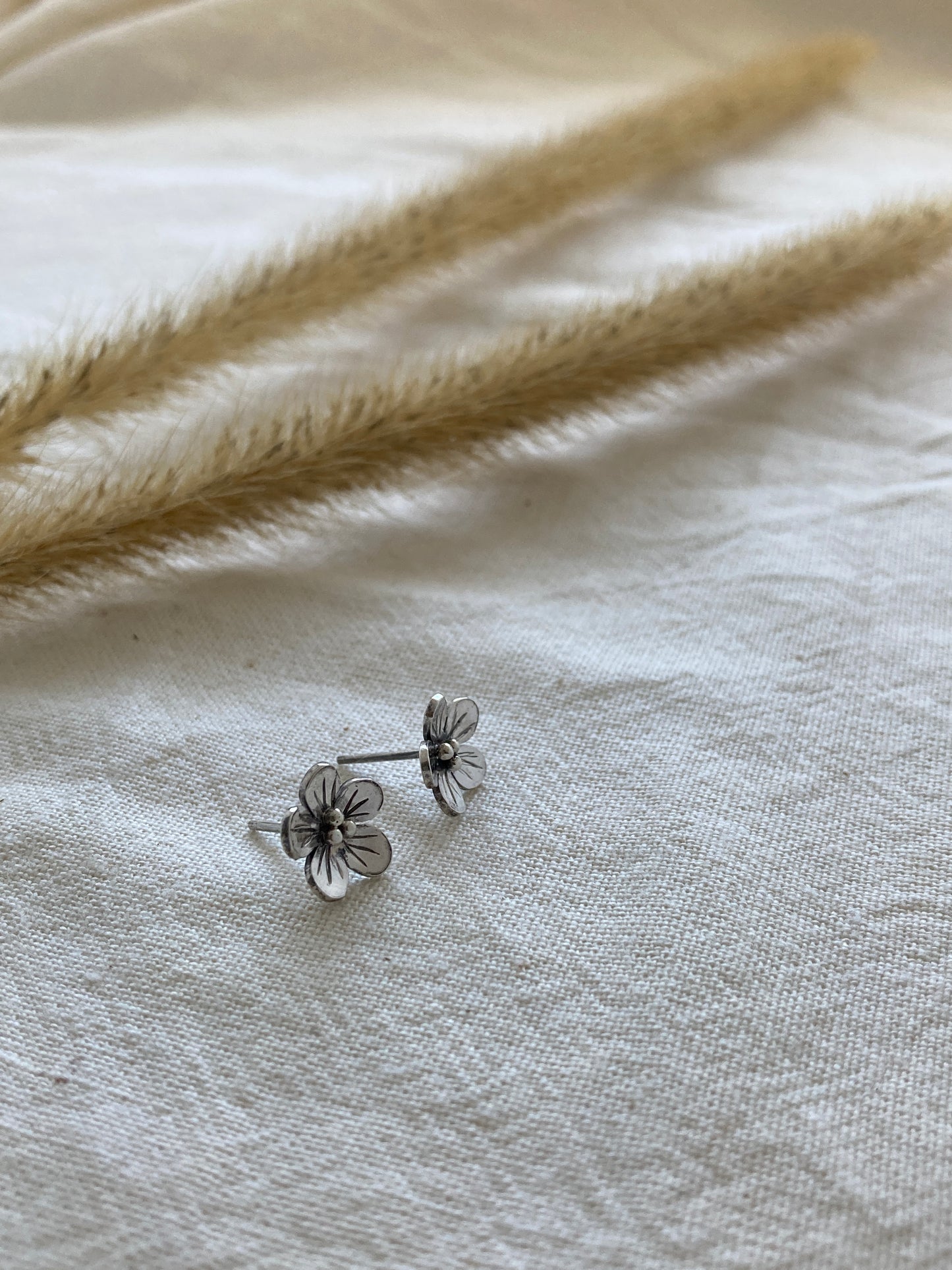 Sterling Silver Flower Stud earrings, inspired by the Forget-me-Not Flower