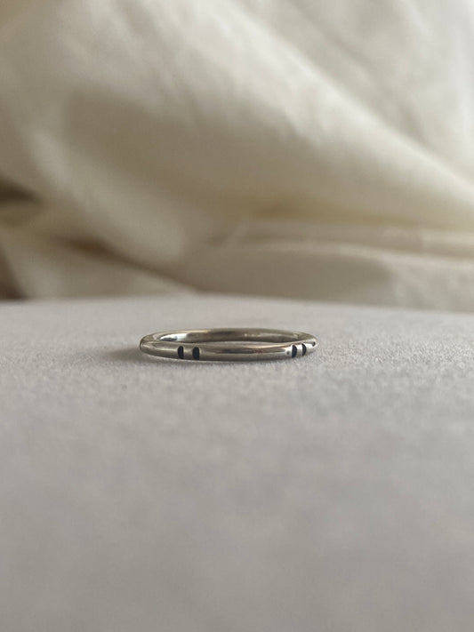 Sterling Silver Stacking Ring with Stripe detail
