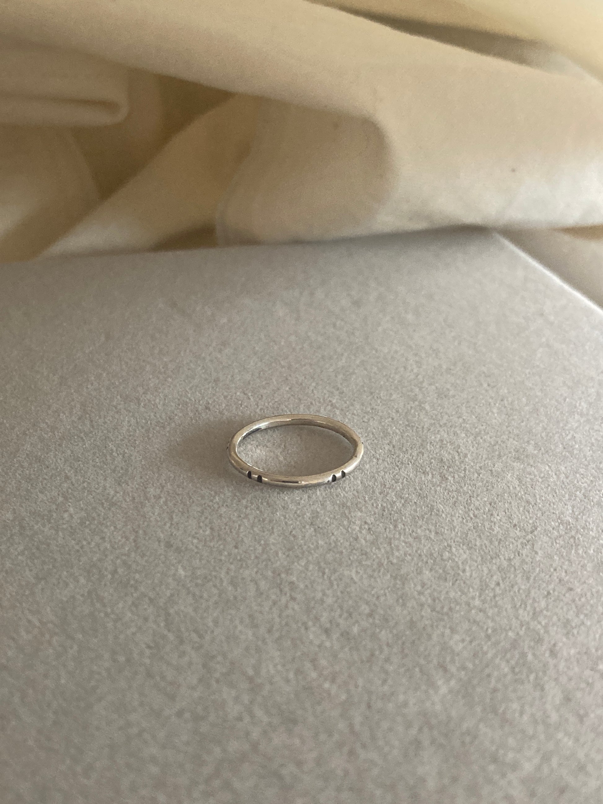 Sterling Silver Stacking Ring with Stripe detail