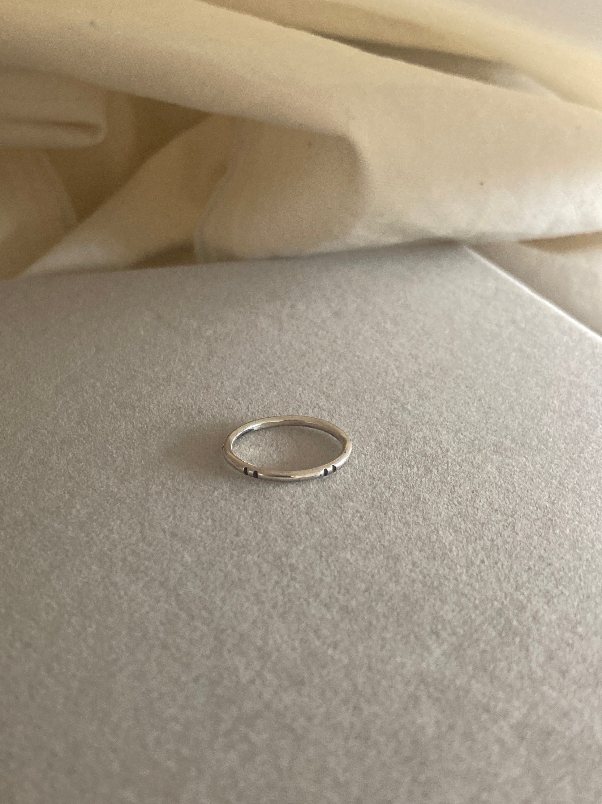 Sterling Silver Stacking Ring with Stripe detail