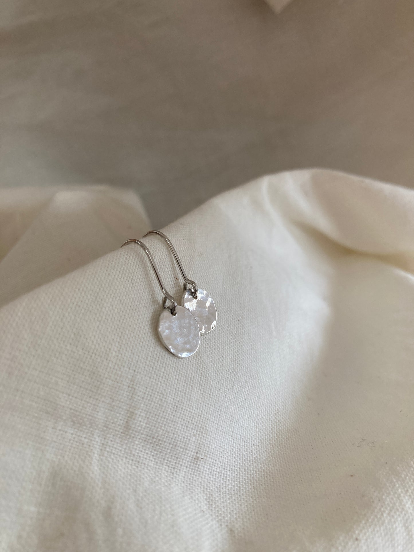 Hammered Disc Hook Earrings