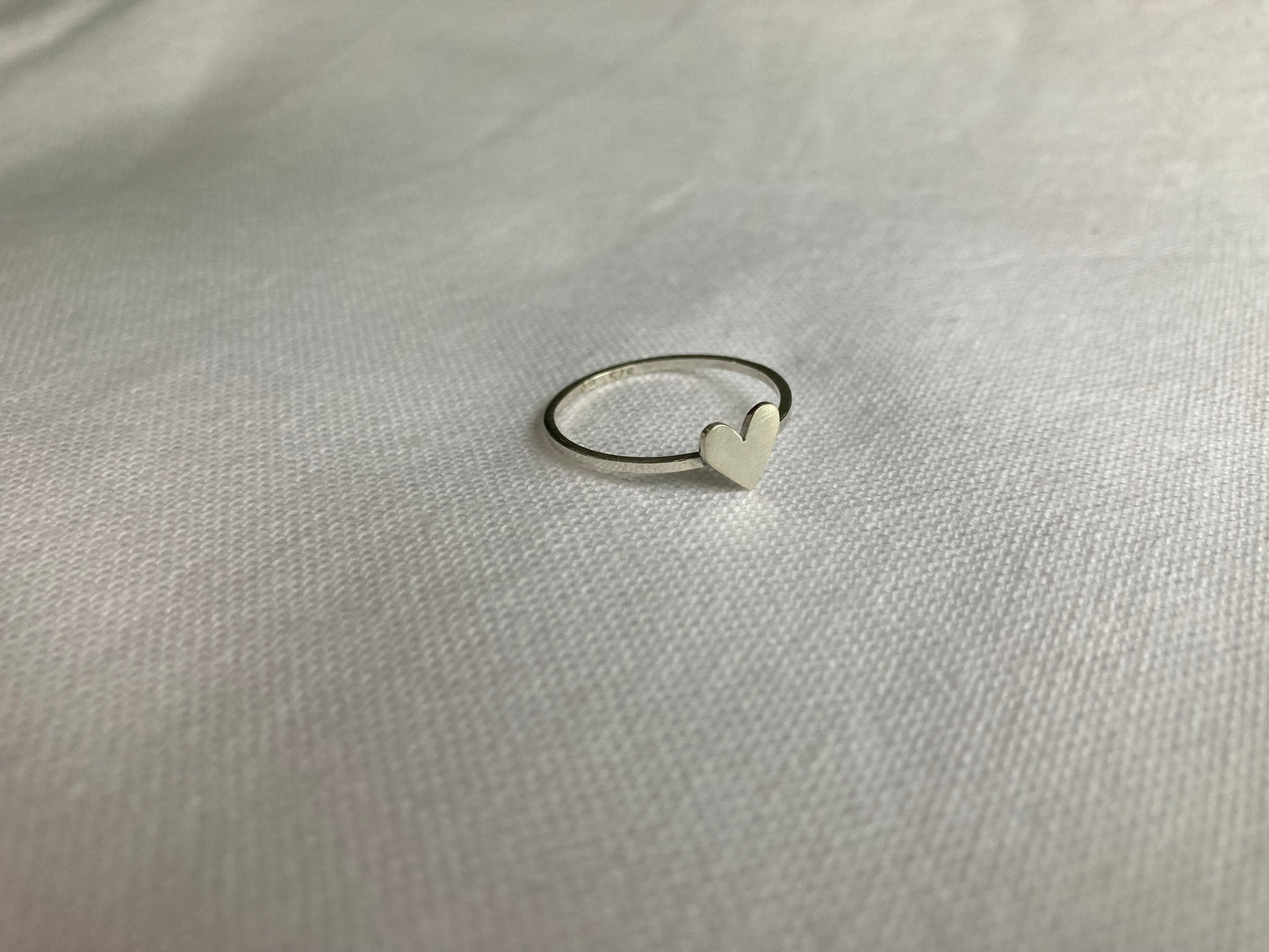 Sterling Silver Heart Ring on Sterling Silver Band