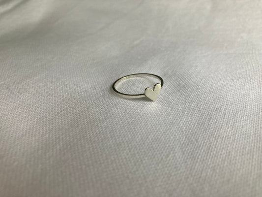 Sterling Silver Heart Ring on Sterling Silver Band