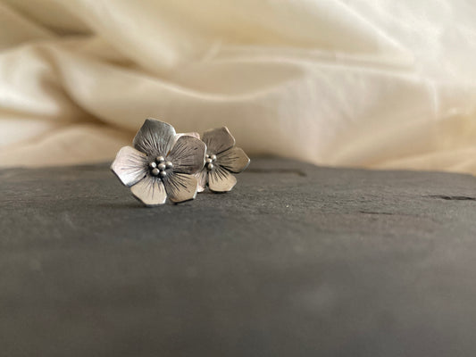 Sterling Silver Flower Stud Earrings, inspired by Hydrangea Flowers