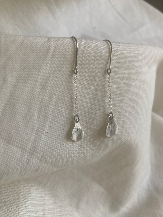 Sterling Silver Hydrangea Petal Dangle Earrings