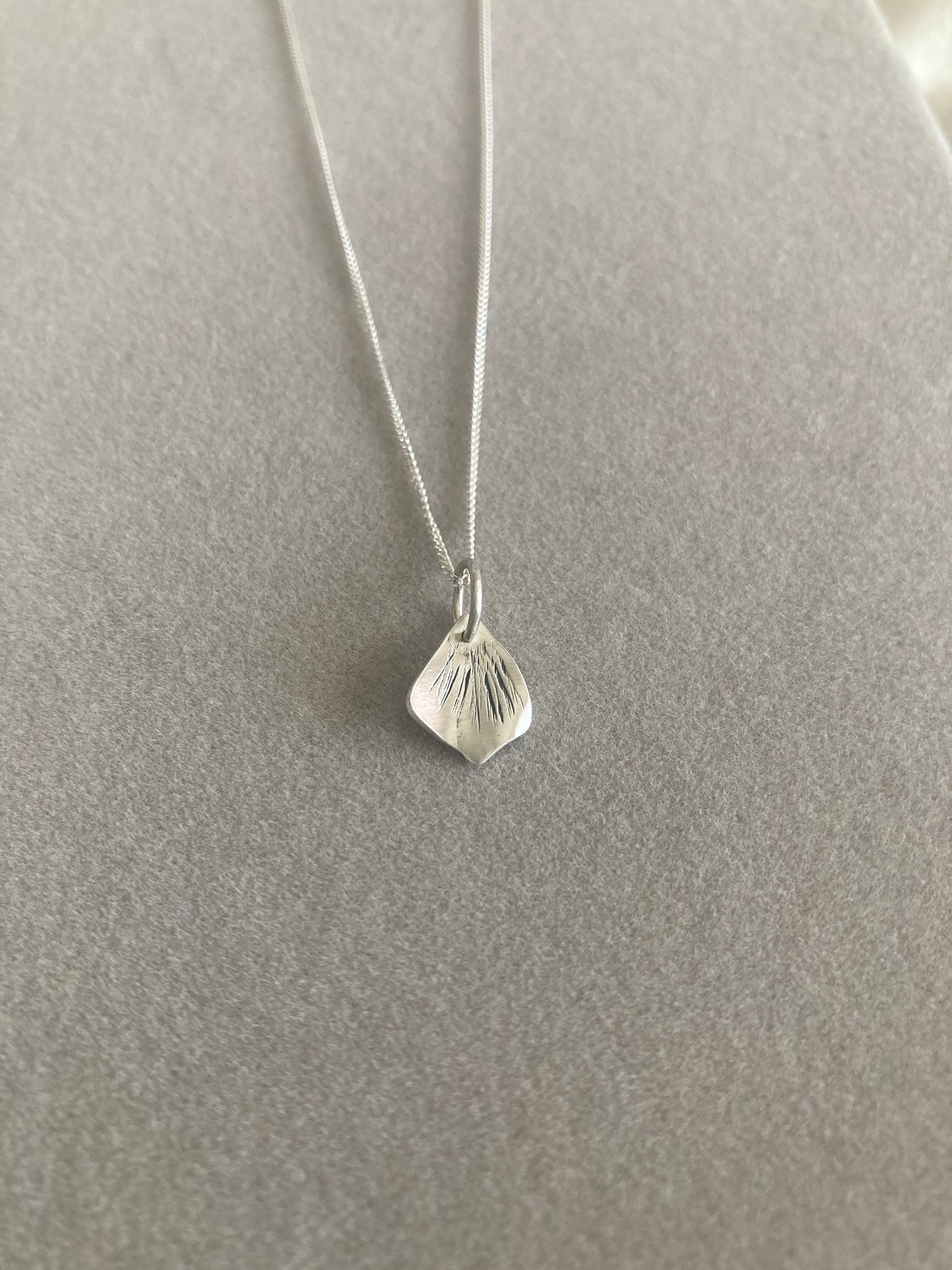 Sterling Silver Hydrangea Petal Pendant on Silver Chain