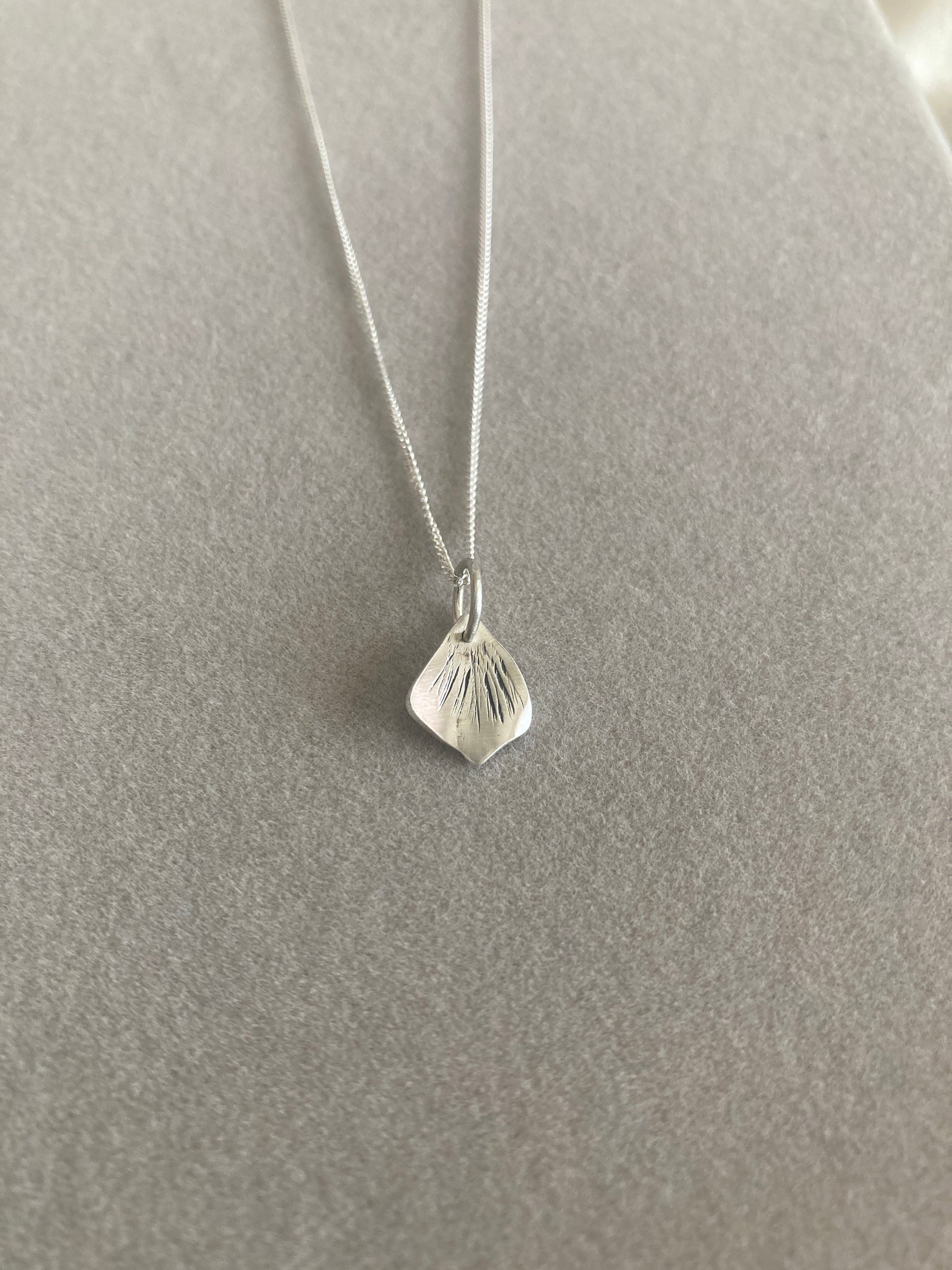 Sterling Silver Hydrangea Petal Pendant on Silver Chain