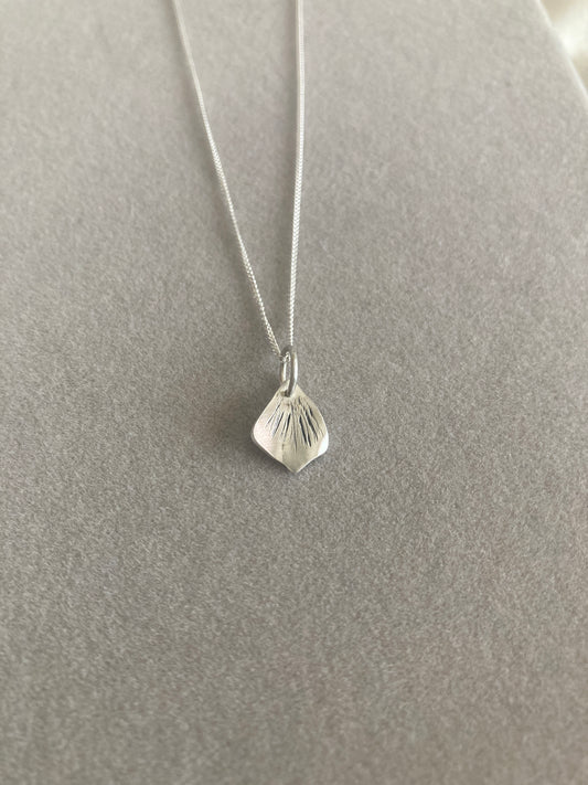 Sterling Silver Hydrangea Petal Pendant on Silver Chain