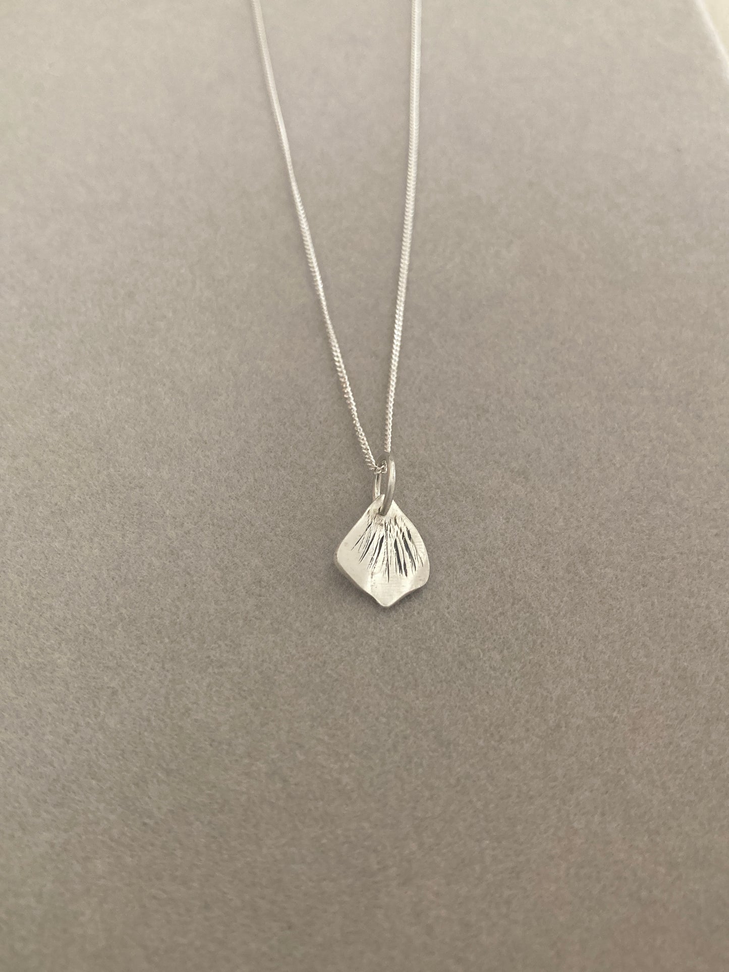 Sterling Silver Hydrangea Petal Pendant on Silver Chain