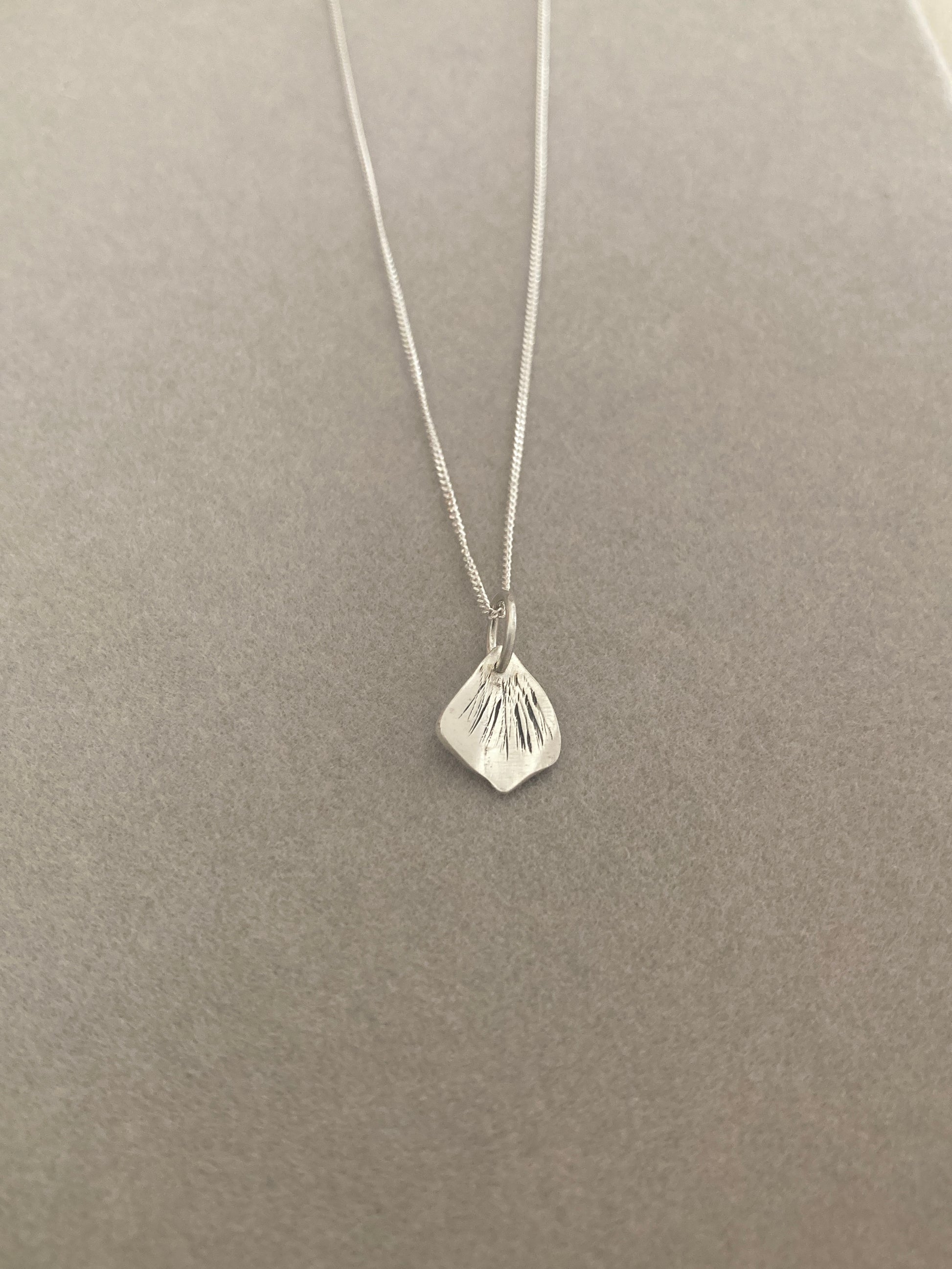 Sterling Silver Hydrangea Petal Pendant on Silver Chain
