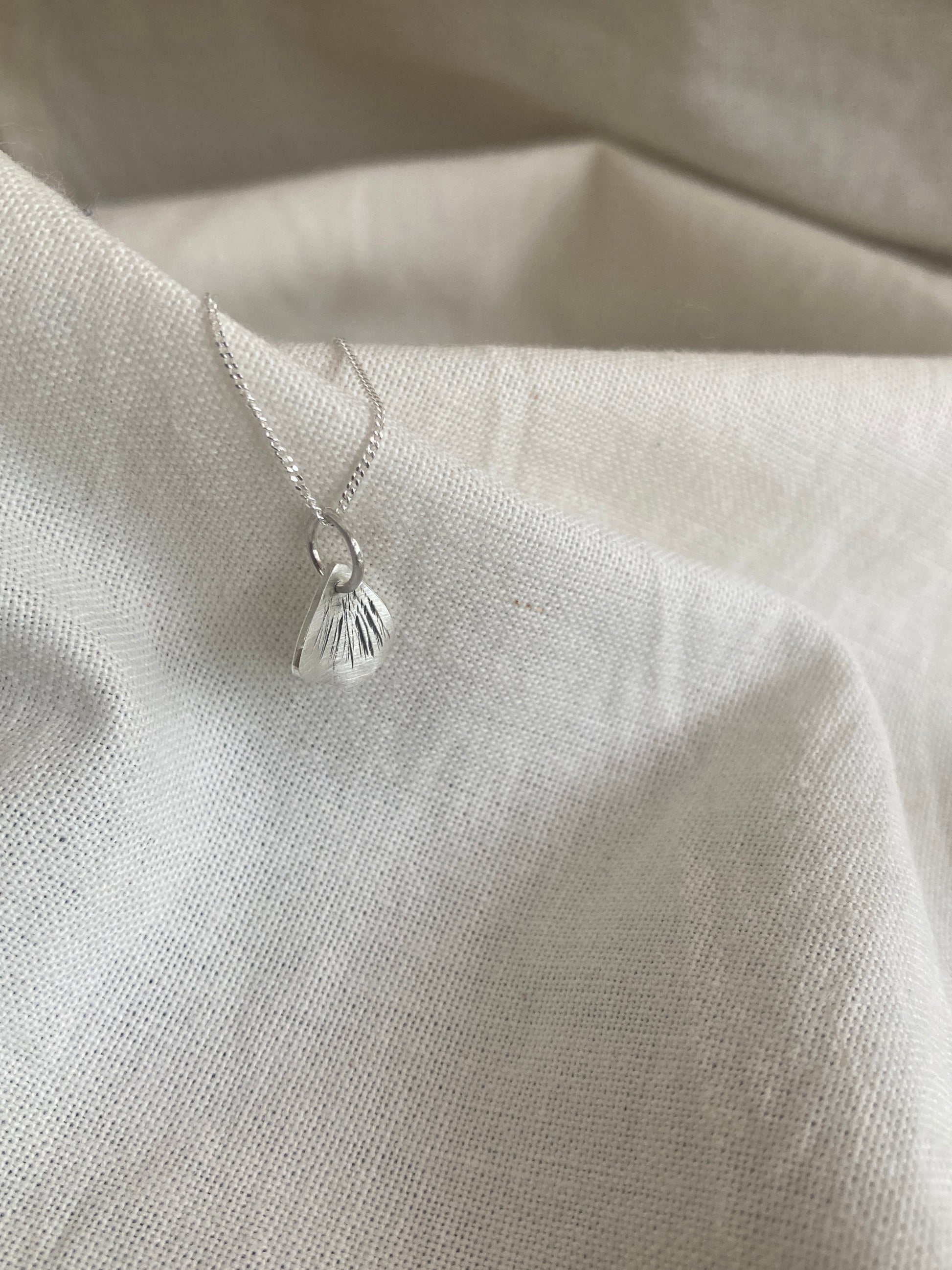 Sterling Silver Hydrangea Petal Pendant on Silver Chain