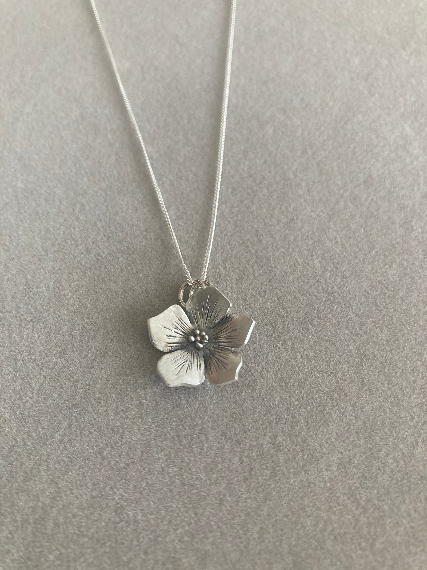 Sterling Silver Flower Pendant, inspired by Hydrangea Flowers