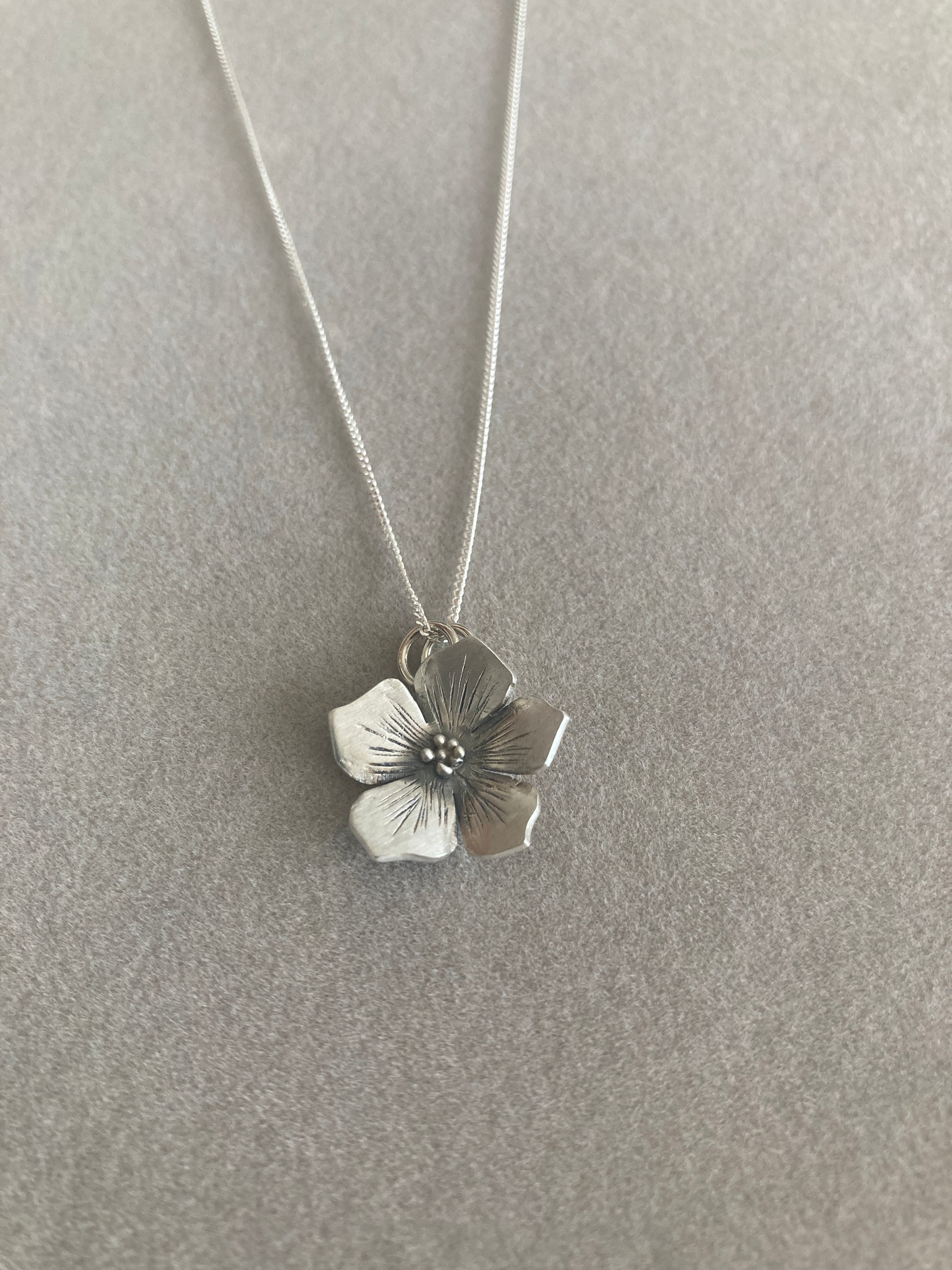Sterling Silver Flower Pendant, inspired by Hydrangea Flowers