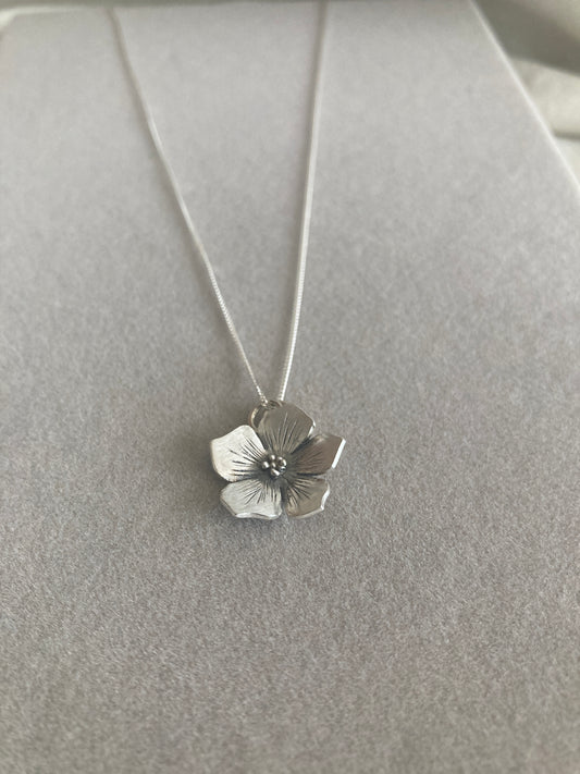 Sterling Silver Flower Pendant, inspired by Hydrangea Flowers