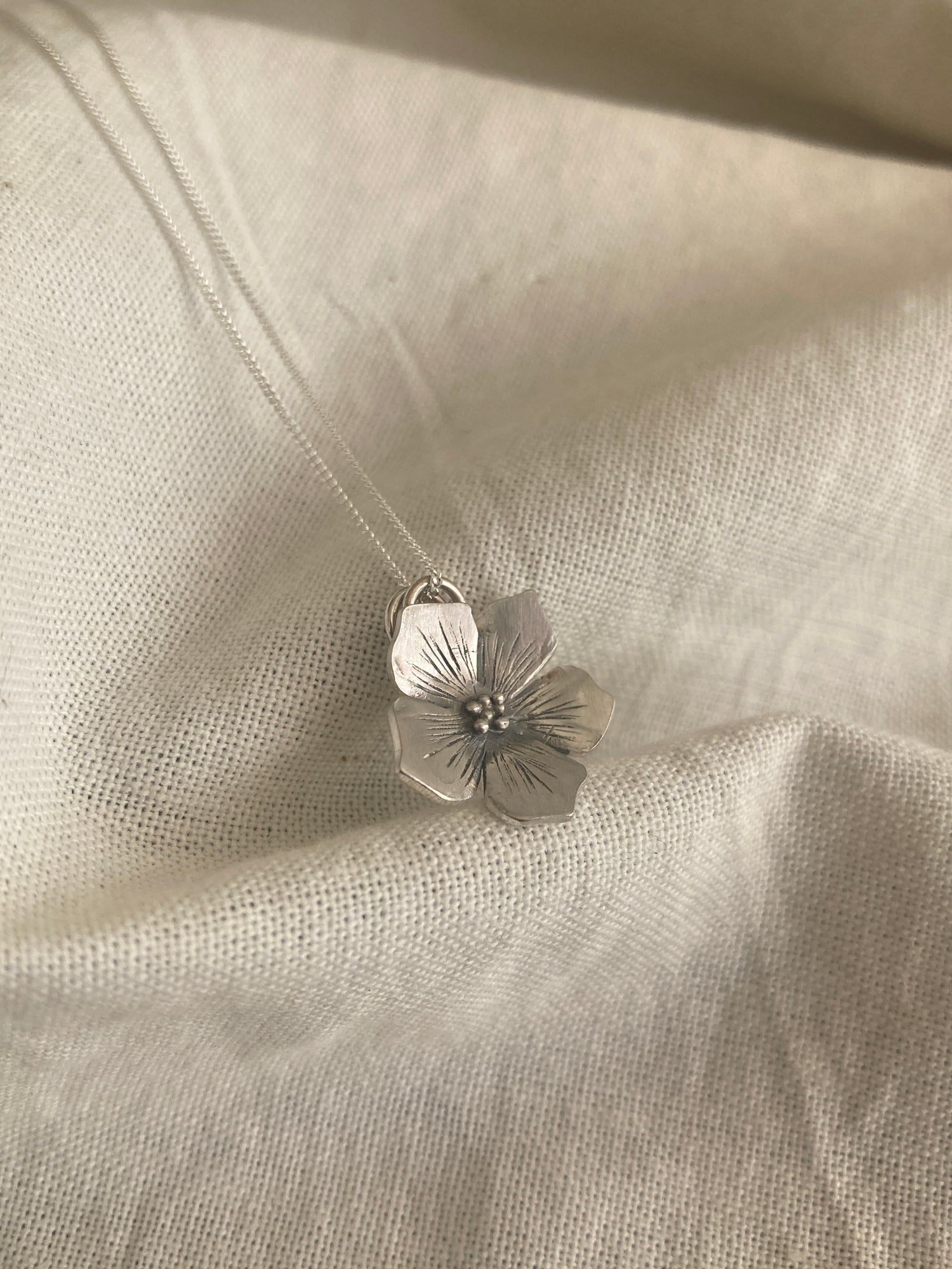 Sterling Silver Flower pendant, inspired by Hydrangea Flowers