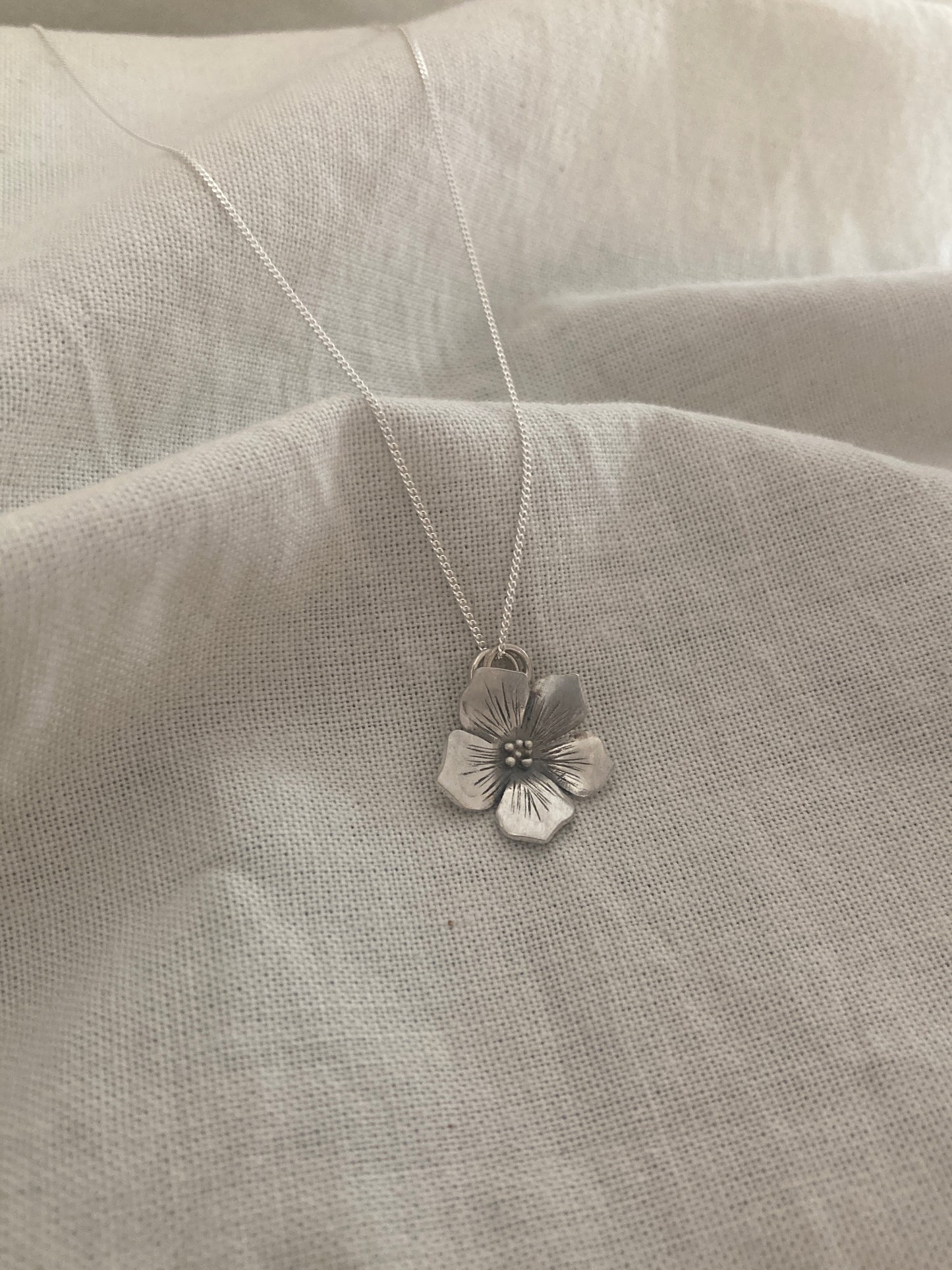 Sterling Silver Flower Pendant, inspired by Hydrangea Flowers