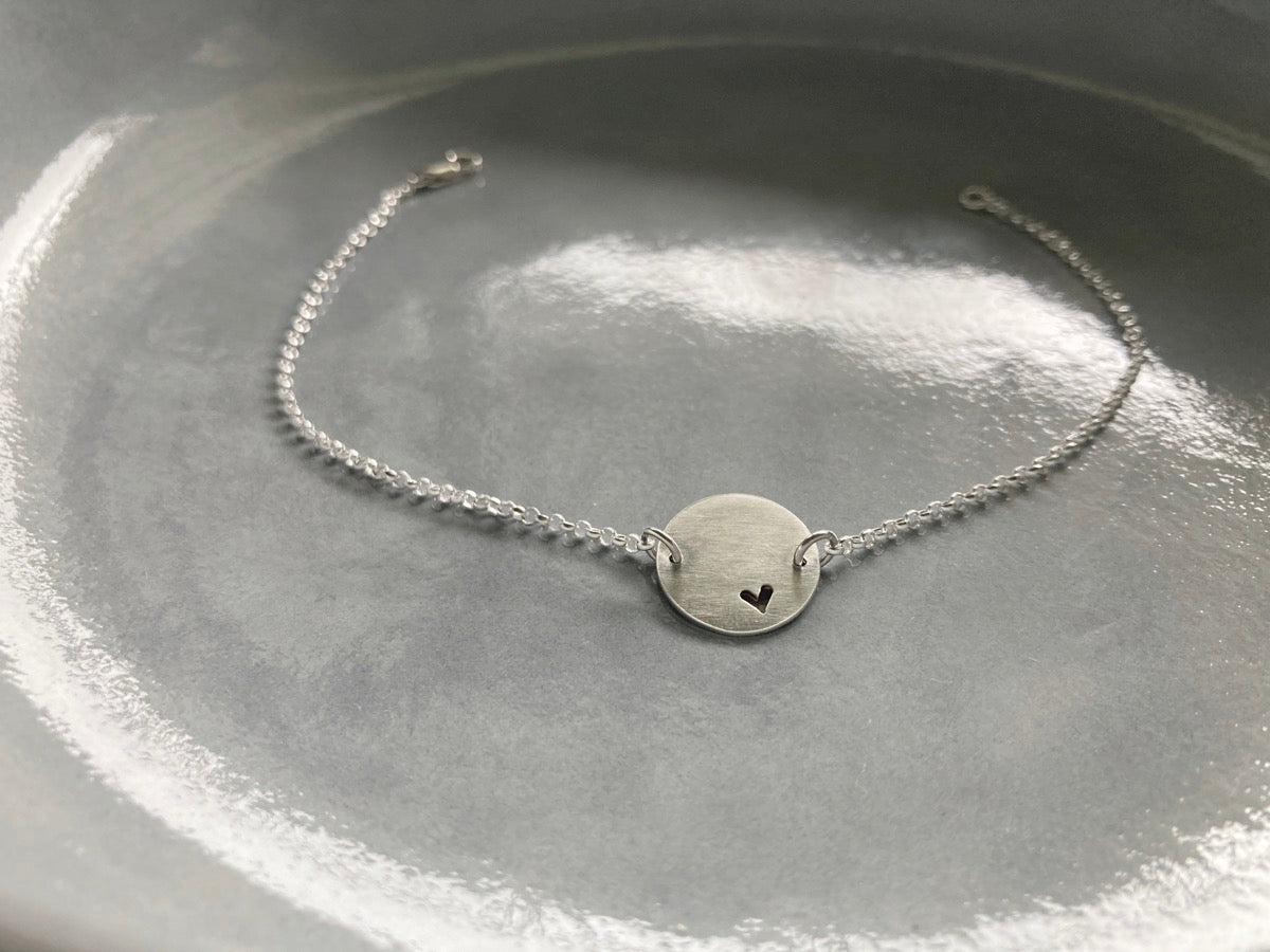 Sterling Silver 13mm Bauble Disc Bracelet