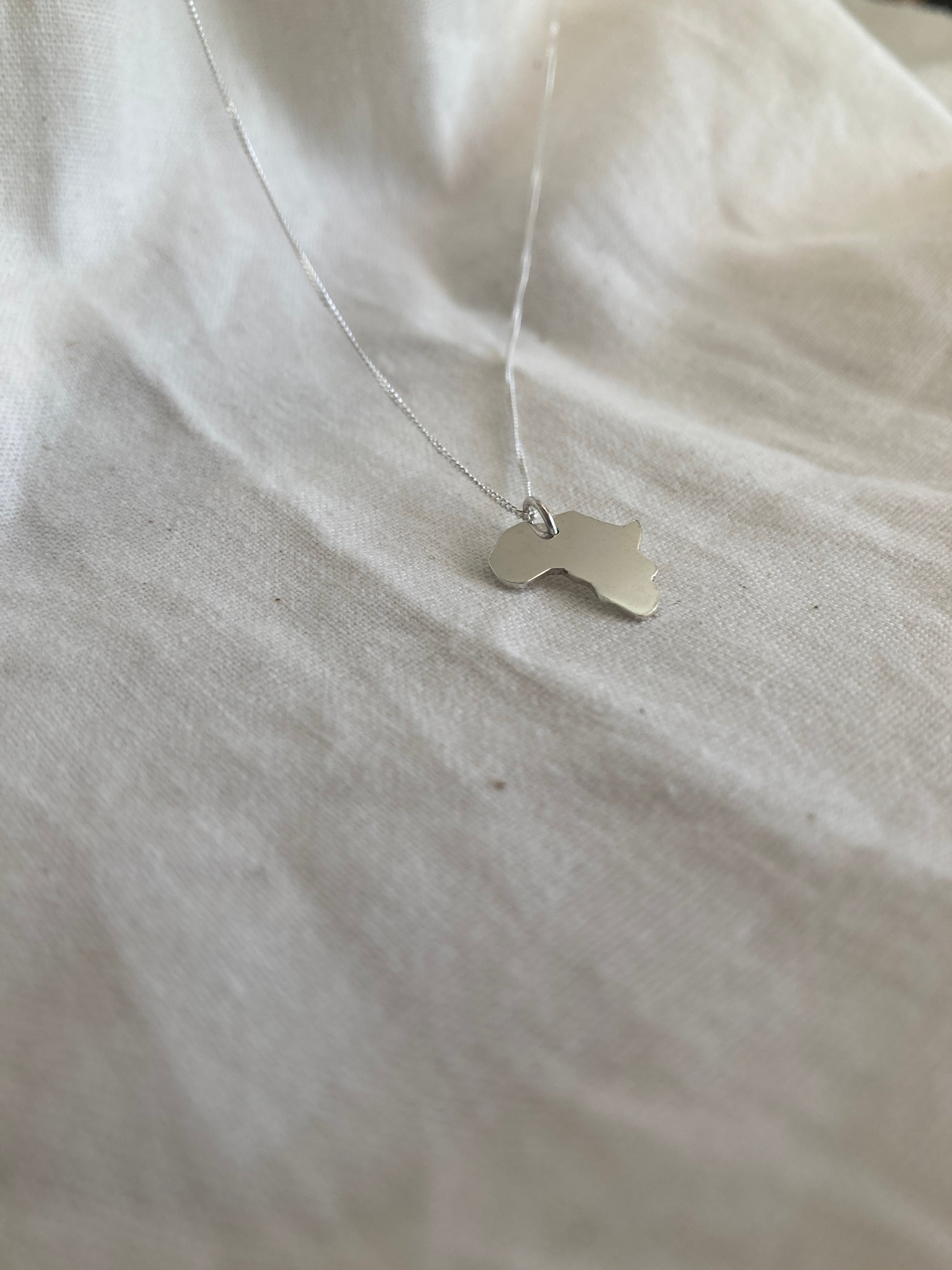 Sterling Silver Africa Pendant on Silver Chain