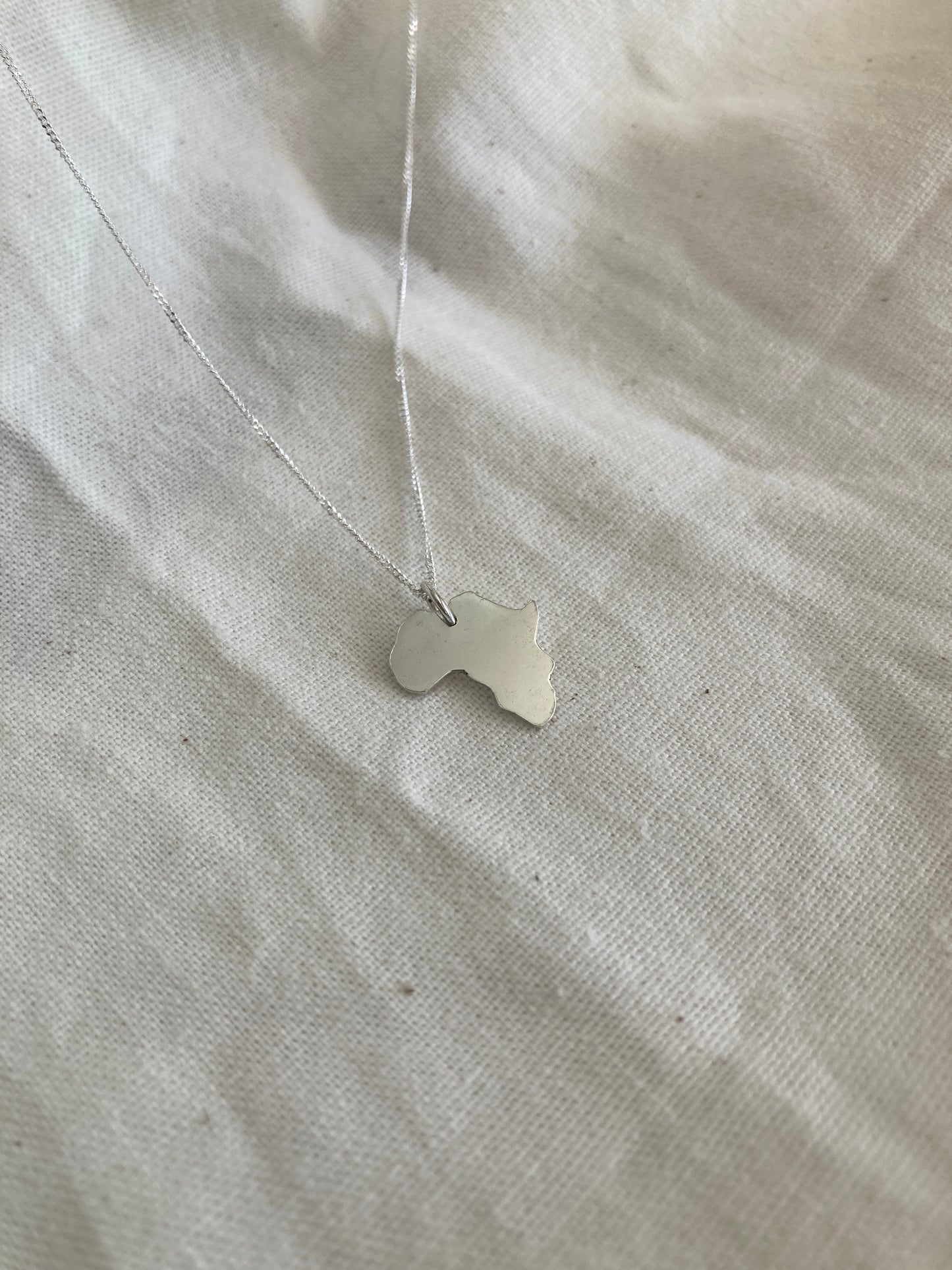 Sterling Silver Africa Pendant on Silver Chain