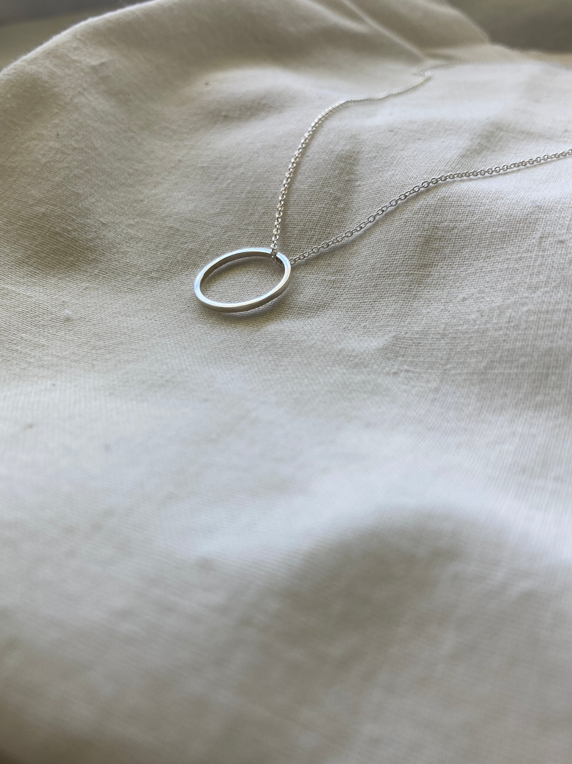 Sterling Silver Circle Pendant on Silver Chain