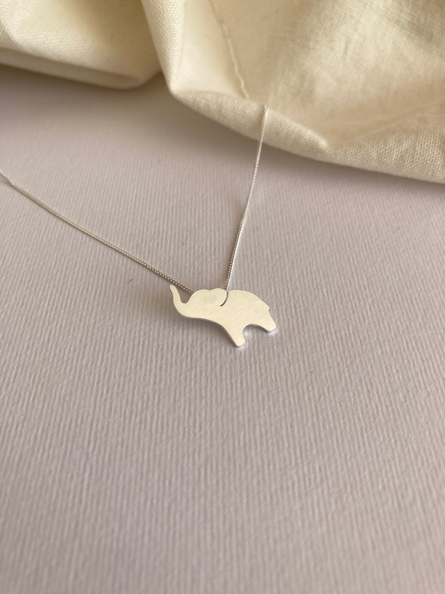 Sterling Silver Elephant Pendant on Sterling Silver Chain
