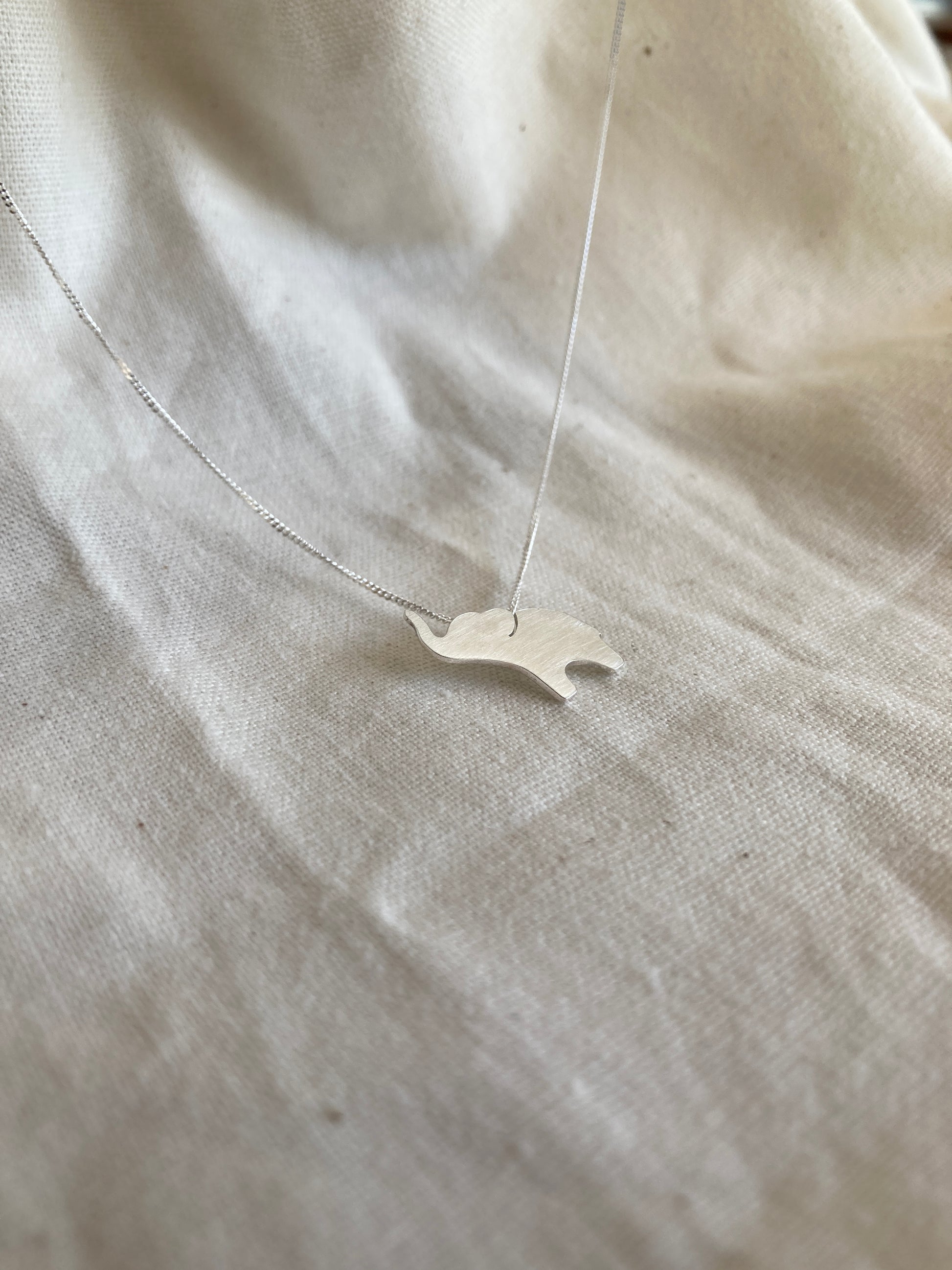 Sterling Silver Elephant Pendant on Sterling Silver Chain