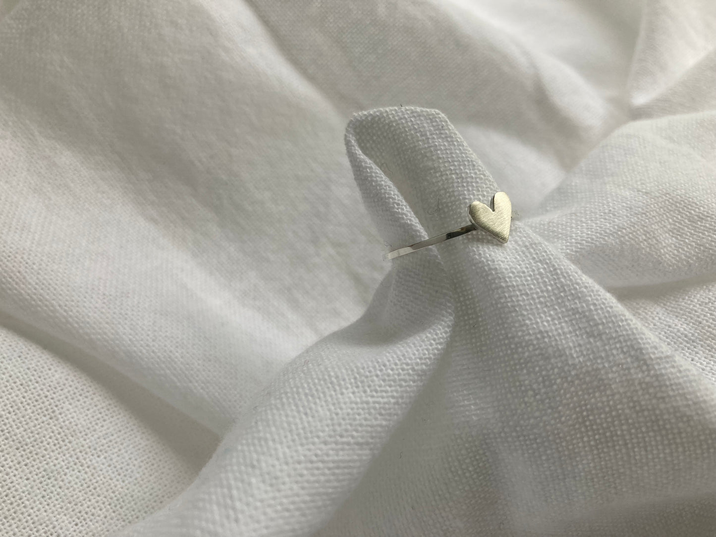 Sterling Silver Heart Ring on Sterling Silver Band